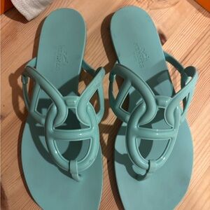 Hermes Aqua Sandals